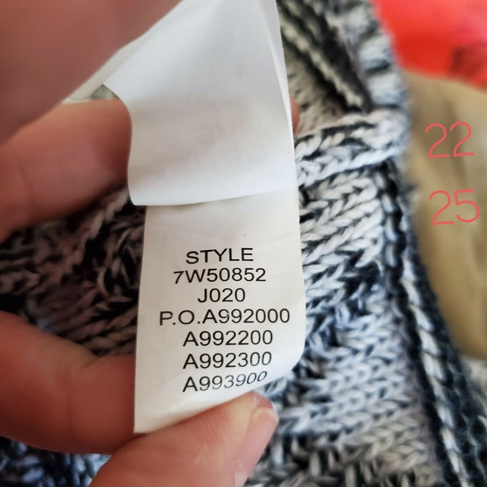 Lucky Brand Gray Black Geometric Long sleeve knit XOXO sweater XL pullover cotto - Picture 8 of 8